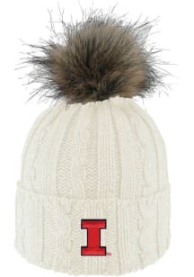 LogoFit Illinois Fighting Illini Ivory Alps Pom Womens Knit Hat