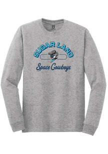 Summit Sportswear Sugar Land Space Cowboys Grey Vintage Arch Script Long Sleeve T Shirt