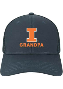 Legacy Illinois Fighting Illini Grandpa Mid Pro Trucker Adjustable Hat - Navy Blue