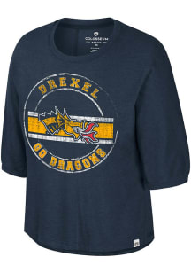 Colosseum Drexel Dragons Womens Navy Blue Elphaba Short Sleeve T-Shirt