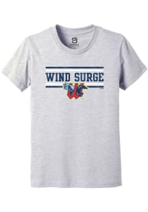 Summit Sportswear Wichita Wind Surge Youth Grey Double Bars Short Sleeve T-Shirt