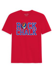 Class Trip Kansas Jayhawks Red Grateful Dead Skull Slogan Short Sleeve T Shirt