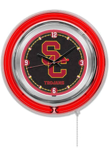 USC Trojans Double Neon Wall Clock