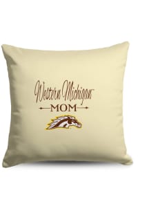 Western Michigan Broncos Mom 18x18 Throw Pillow - White