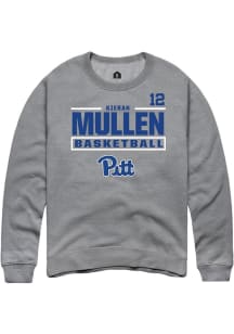 Kieran Mullen Pitt Panthers Mens Graphite NIL Stacked Box Player Crew