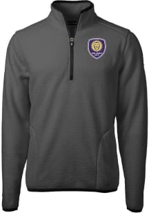 Cutter and Buck Orlando City SC Mens Graphite Cascade Sherpa Long Sleeve Qtr Zip Pullover