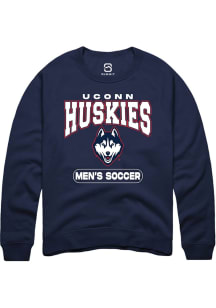 Summit Sportswear UConn Huskies Mens Navy Blue Men's Soccer Long Sleeve Crew Sweatshirt