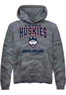 Summit Sportswear UConn Huskies Mens Grey Heather Men's Soccer Long Sleeve Hoodie