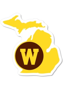 Western Michigan Broncos 2" State Outline Dizzler Stickers - Brown