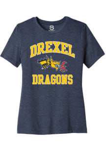 Summit Sportswear Drexel Dragons Womens Navy Blue No 1 Primary Short Sleeve T-Shirt
