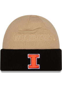 New Era Illinois Fighting Illini Brown DL Embossed Cuff Mens Knit Hat