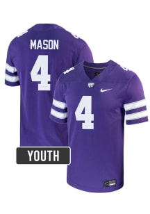 Mekhi Mason K-State Wildcats Youth Purple Nike NIL Name And Number Football Jersey