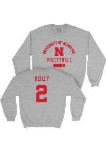 Bergen Reilly Nebraska Cornhuskers Mens Grey NIL Varsity Player Crew