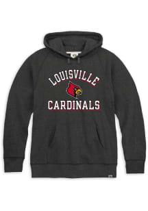 Rally Louisville Cardinals Mens Black Triblend Arch Mascot Long Sleeve Hoodie