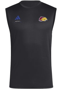 Adidas Kansas Jayhawks Mens Black Locker Football Icon Short Sleeve Tank Top