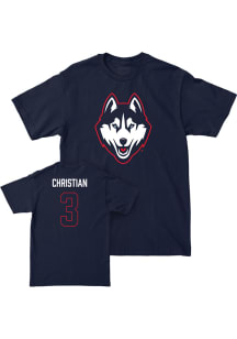 Kenji Christian UConn Huskies Navy Blue NIL Legacy Short Sleeve Player T Shirt