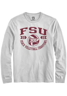 Summit Sportswear Florida State Seminoles White Big 12 2026 Beach Volleyball Champions Long Sleeve..