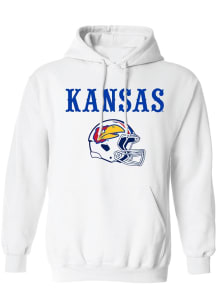 Kansas Jayhawks Mens White Football Football Warhawk Long Sleeve Hoodie