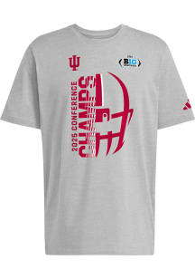 Adidas Indiana Hoosiers Grey Big Ten Football Champions Short Sleeve T Shirt
