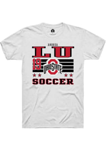 Andrea Lu Ohio State Buckeyes White NIL Striped Short Sleeve Player T Shirt