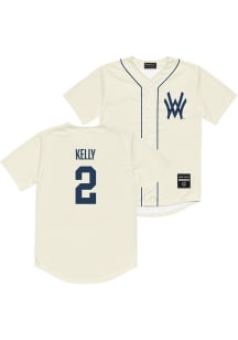 Gavin Kelly  West Virginia Mountaineers Mens Cream NIL Baseball Jersey