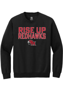 Summit Sportswear Miami RedHawks Mens Black Rise Up RedHawks Long Sleeve Crew Sweatshirt
