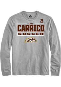 Kate Carrico Western Michigan Broncos Grey NIL Stacked Box Long Sleeve Player T Shirt