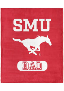 SMU Mustangs Dad Silk Touch Fleece Blanket - Red
