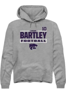 Logan Bartley K-State Wildcats Mens Graphite Football NIL Stacked Box Player Hood