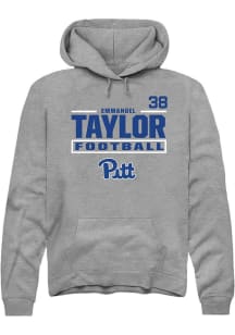 Emmanuel Taylor Pitt Panthers Mens Graphite Football NIL Stacked Box Player Hood