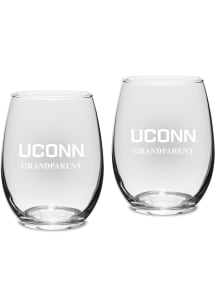 UConn Huskies Grandparent Stemless Set 15oz Stemless Wine Glass - White