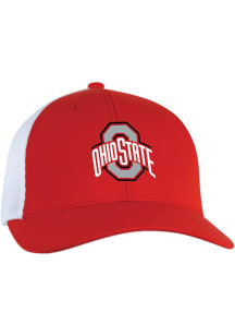 Ohio State Buckeyes Mens Red Hugo Mesh Back Flex Flex Hat