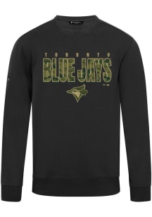 Levelwear Toronto Blue Jays Mens Black Zane Protect Long Sleeve Crew Sweatshirt