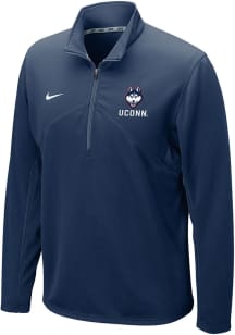 Nike UConn Huskies Mens Navy Blue Mascot Long Sleeve Qtr Zip Pullover