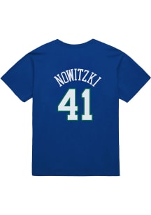 Dirk Nowitzki Dallas Mavericks Blue Name Number Short Sleeve Player T Shirt