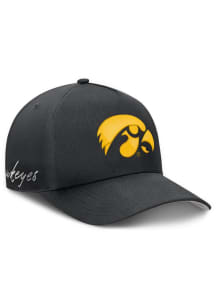 Nike Iowa Hawkeyes Dri-Fit Rise Structured A Frame Adjustable Hat - Black