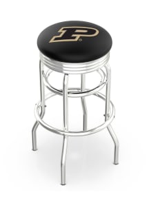 Purdue Boilermakers Double-Ring Swivel Chrome Pub Stool - Black
