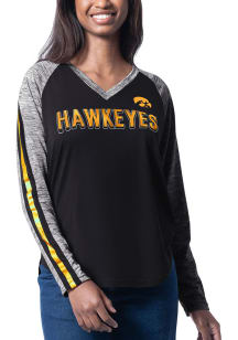 Iowa Hawkeyes Womens Black Top Dog LS Tee