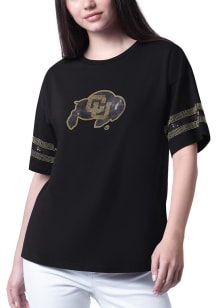 Colorado Buffaloes Womens Black Fan Catch Short Sleeve T-Shirt