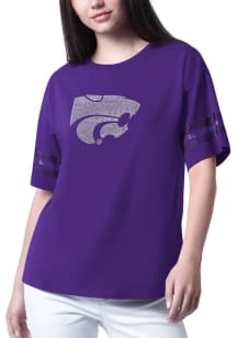 K-State Wildcats Womens Purple Fan Catch Short Sleeve T-Shirt