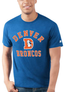 Starter Denver Broncos Blue Retro Heart And Soul Short Sleeve T Shirt