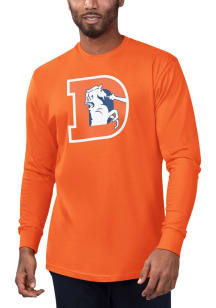 Starter Denver Broncos Orange Retro Primary Logo Long Sleeve T Shirt