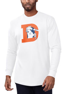 Starter Denver Broncos White Retro Primary Logo Long Sleeve T Shirt
