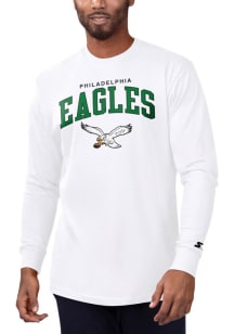 Starter Philadelphia Eagles White Retro Arch Name Mascot Long Sleeve T Shirt