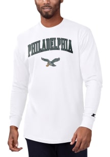 Starter Philadelphia Eagles White Retro Arch Name Long Sleeve T Shirt