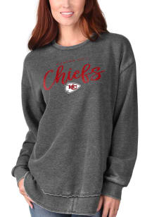 Kansas City Chiefs Womens Black Gertrude Vintage Crew Sweatshirt