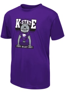 Willie The Wildcat  Colosseum K-State Wildcats Youth Purple Willie Pushup Short Sleeve T-Shirt