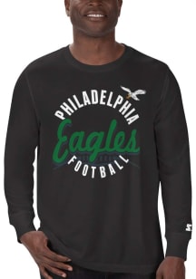 Starter Philadelphia Eagles Black Circle Script Long Sleeve T Shirt