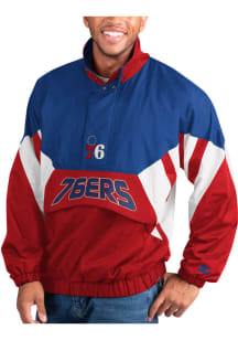Starter Philadelphia 76ers Mens Blue The Power Play Pullover Jackets