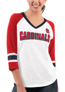 St Louis Cardinals Womens White Top Team LS Tee